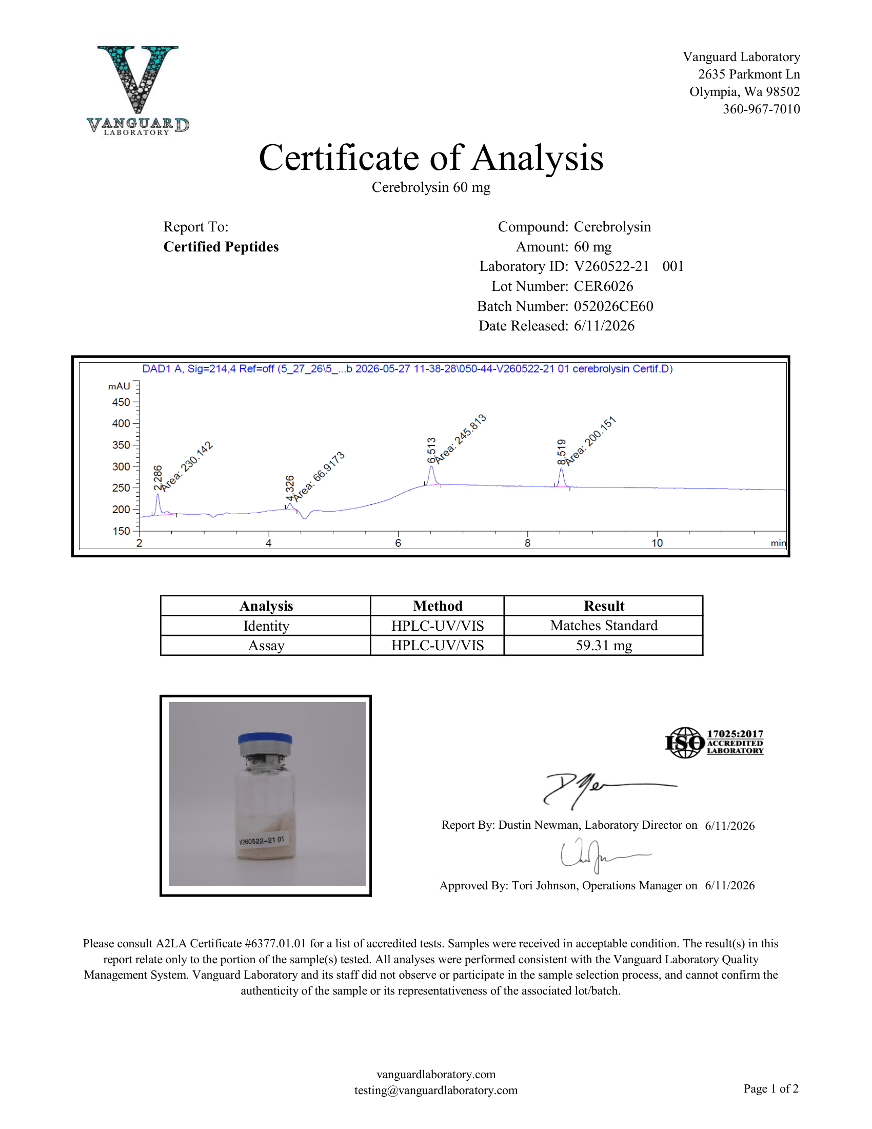 CEREBROLYSIN 60MG 10ML VIAL